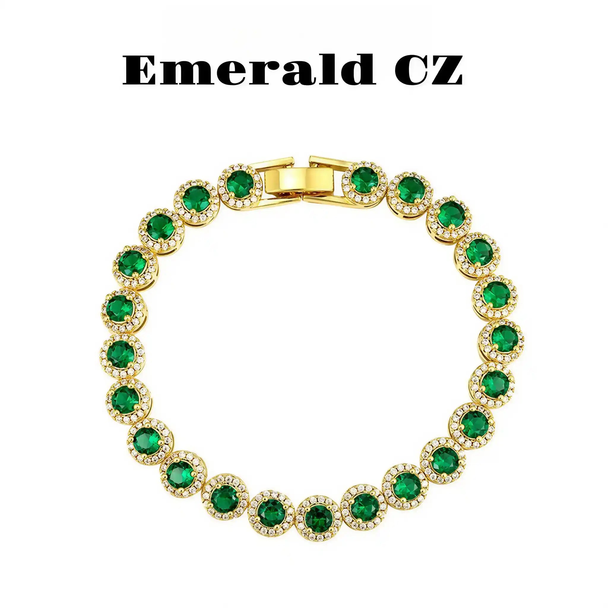 Brilliant Premium Gold-plated Emerald Bracelet