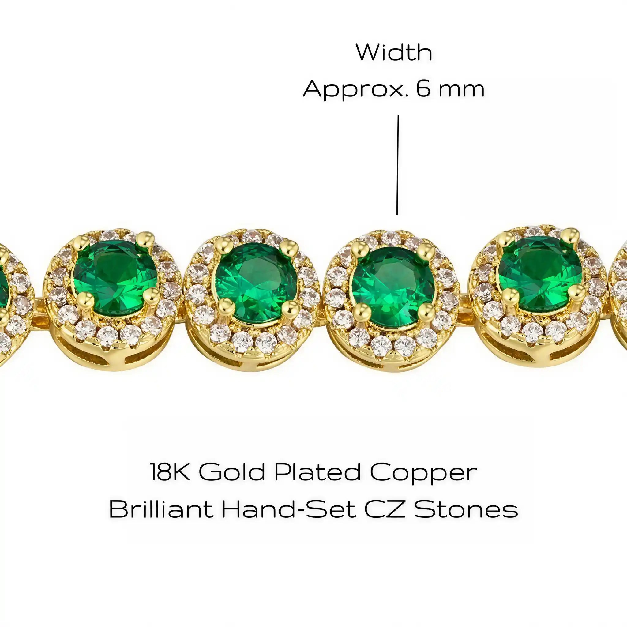 Brilliant Premium Gold-plated Emerald Bracelet