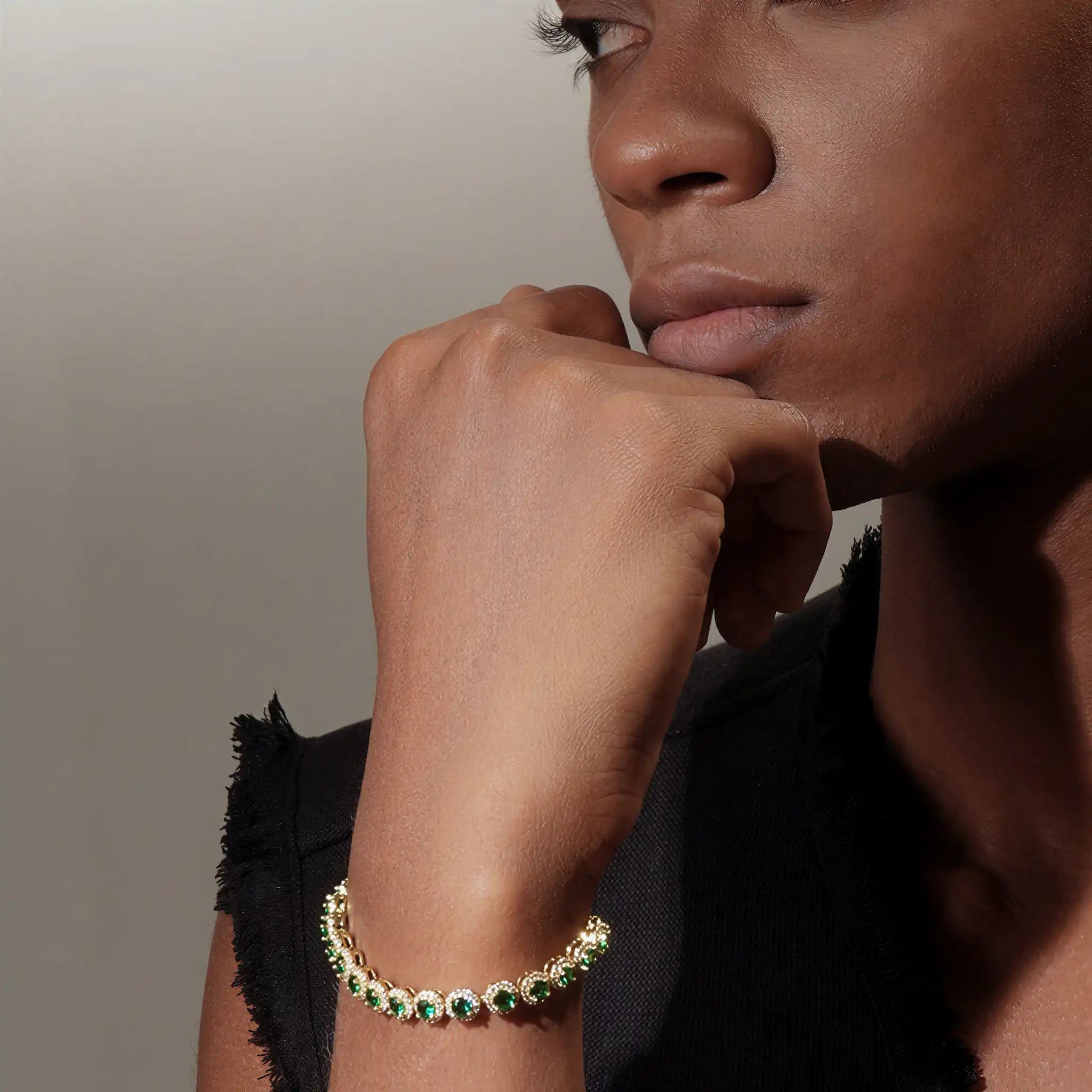Brilliant Premium Gold-plated Emerald Bracelet