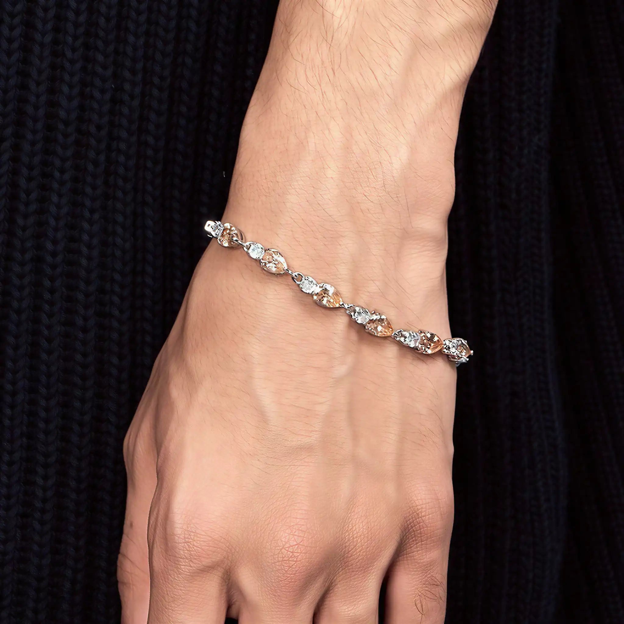 Pear Cut CZ Tennis Bracelet