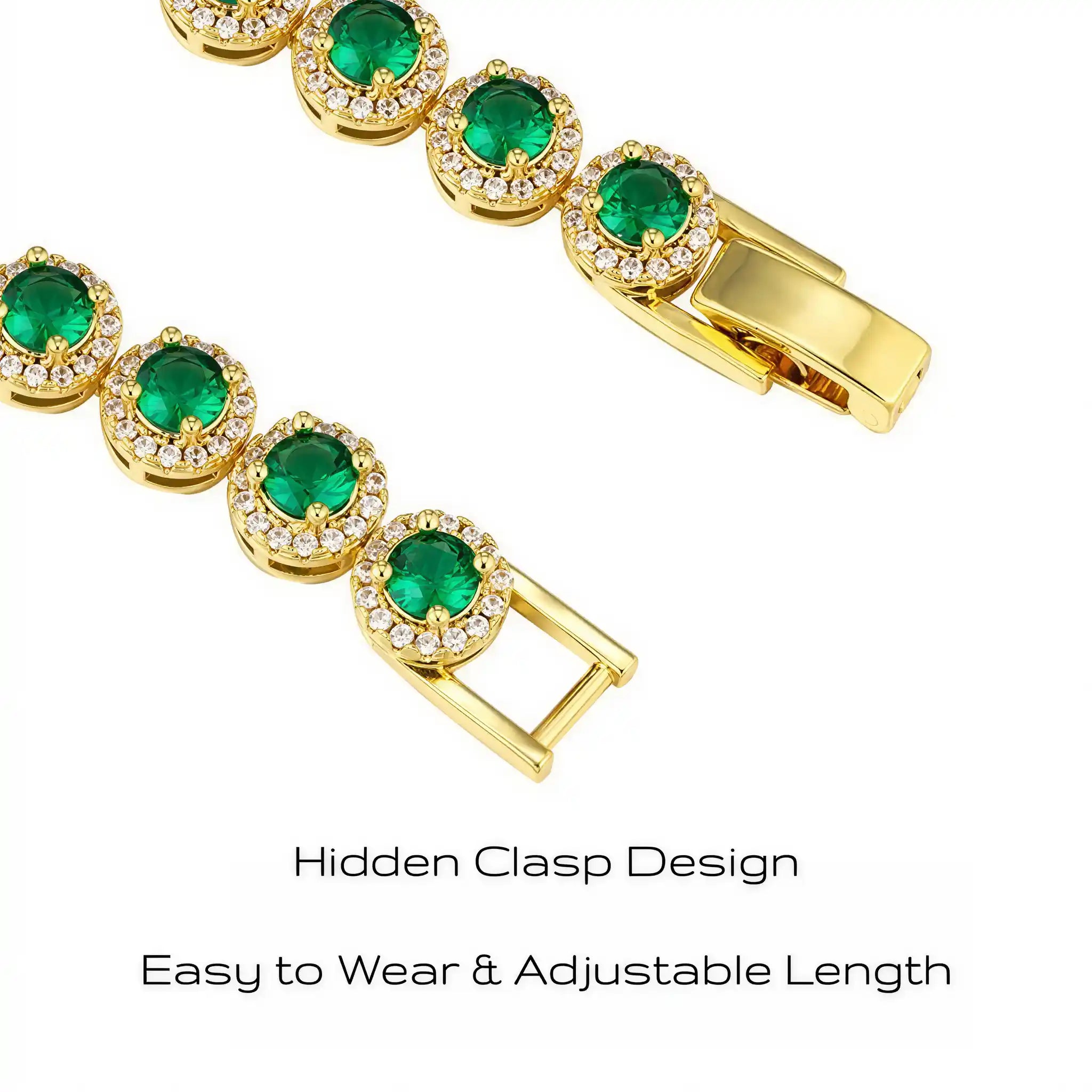 Brilliant Premium Gold-plated Emerald Bracelet