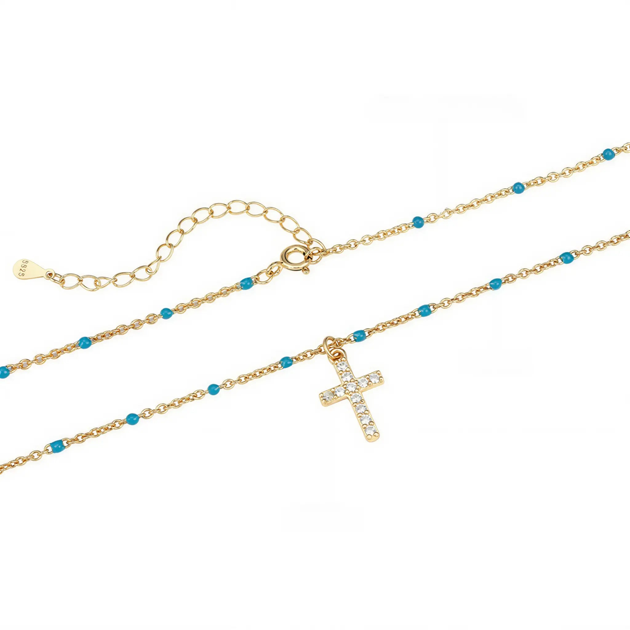 Sterling Silver Pavé Cross Pendant Necklace