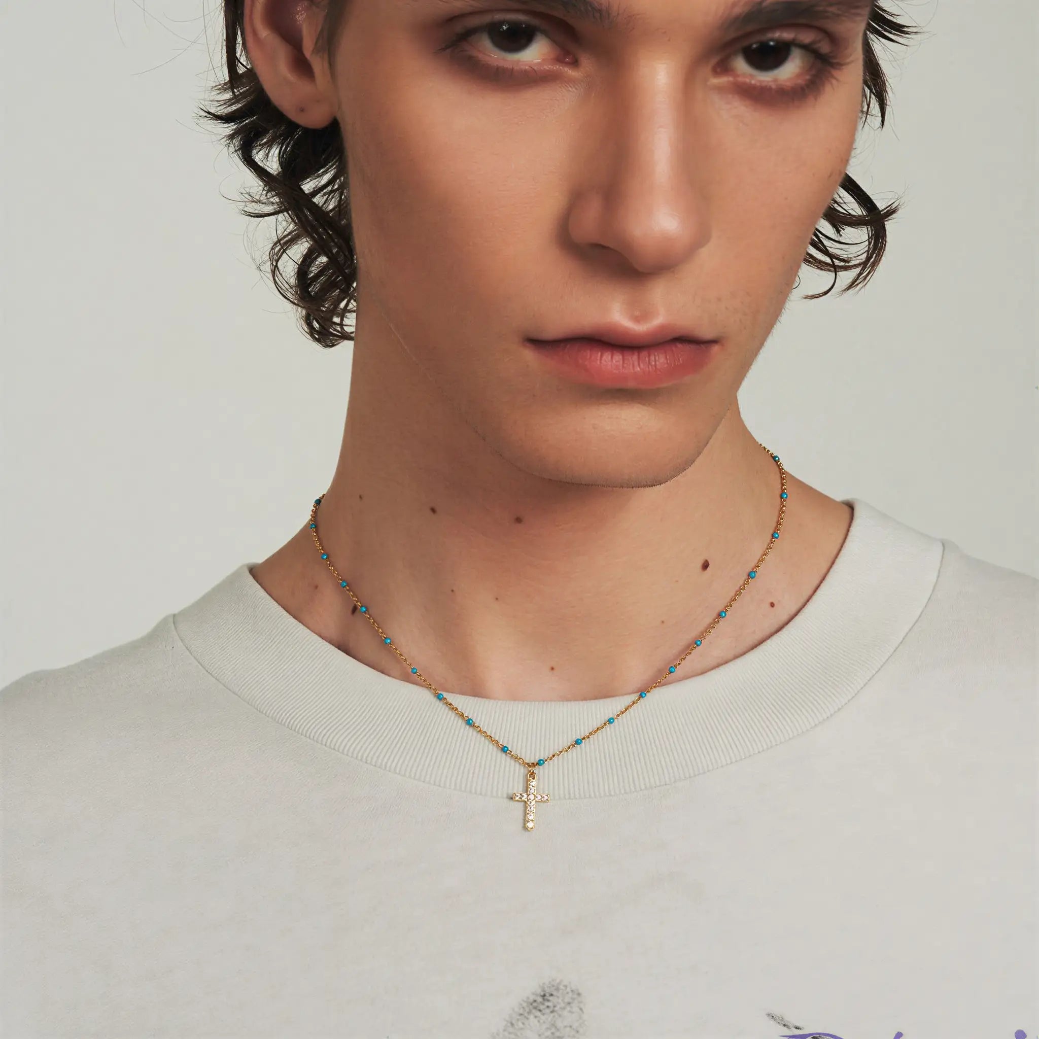 Sterling Silver Pavé Cross Pendant Necklace